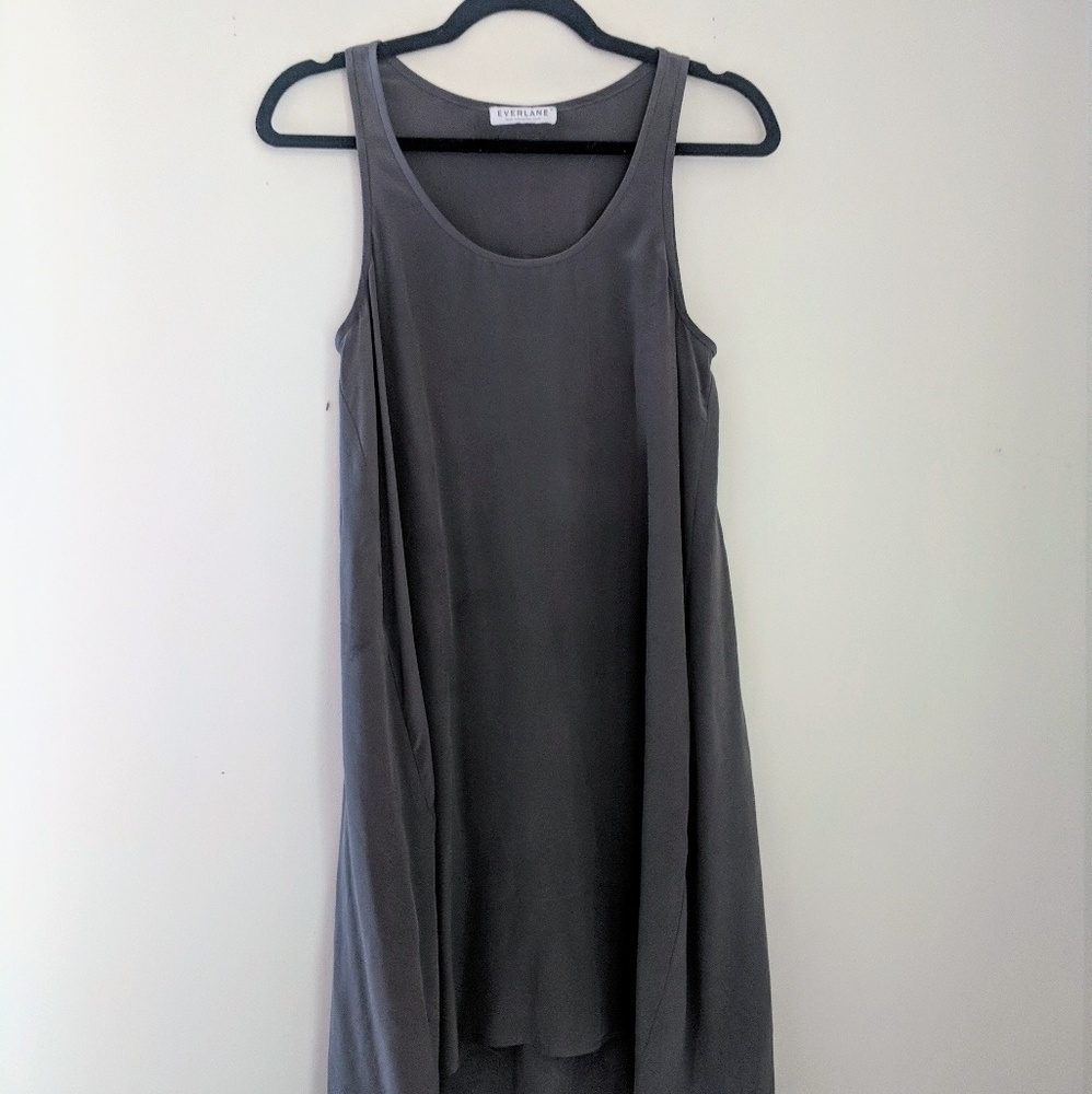 Grey Everlane Silk Tank Dress